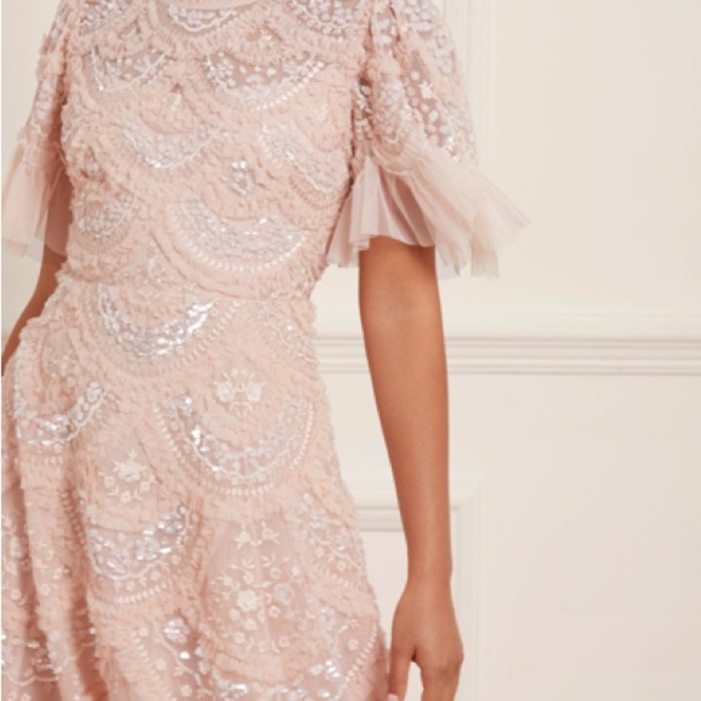 Needle & Thread Blush Carmen Ruffle Mini Dress